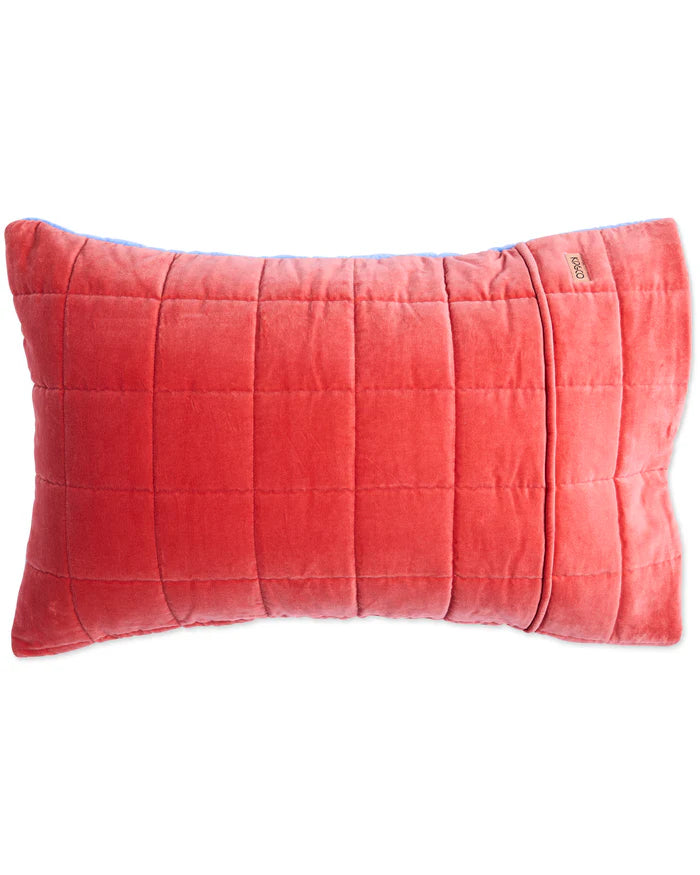 Kip & Co Blue Robin Velvet Quilted Pillowcases | Set Of 2|