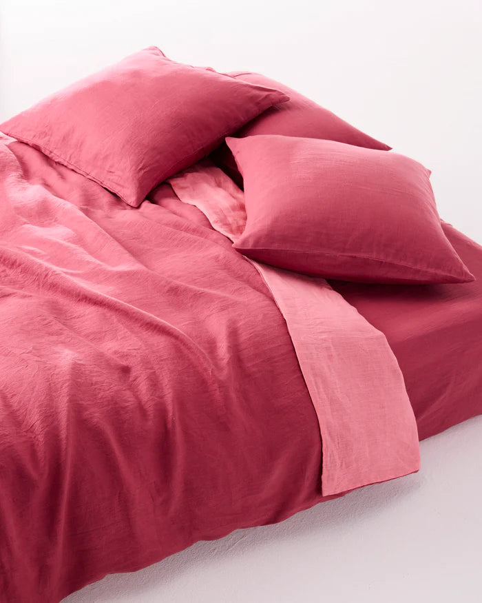 Kip & Co Baroque Rose Linen Euro Pillowcases | Set Of 2