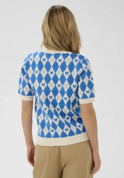 St Tropez Pamilila Pullover | Blue Shades Argyle Hearts