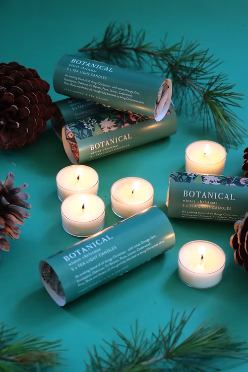 Botanical Christmas Tea Lights | 5 Pack