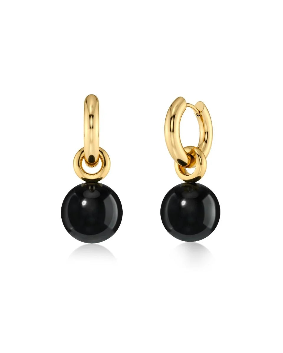 Edblad Aura Hoops | Large Gold Black