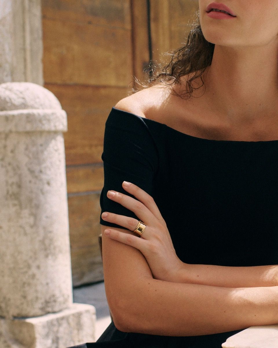 Edblad Frame Enamel Ring | Gold