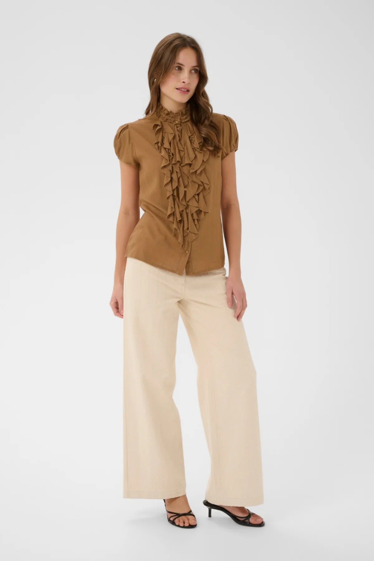 Saint Tropez Elli Short Sleeve Shirt | Toasted Coconut