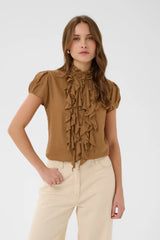 Saint Tropez Elli Short Sleeve Shirt | Toasted Coconut