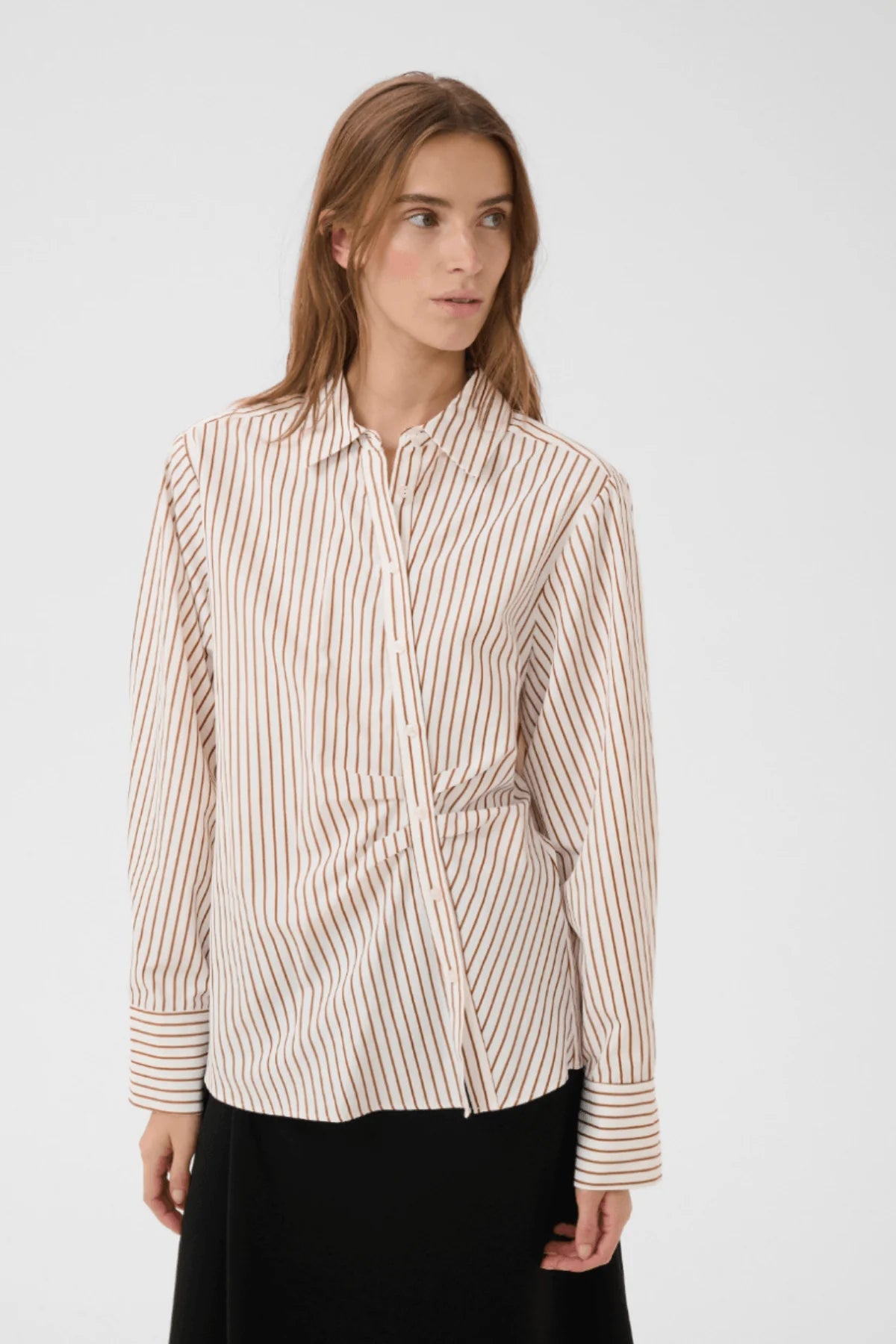 Karen By Simonsen Elmira Shirt | Cinnamon Stripe