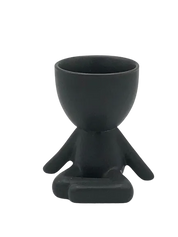 Ceramic Egghead Planter | Calm Black