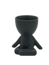Ceramic Egghead Planter | Calm Black