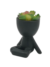 Ceramic Egghead Planter | Calm Black