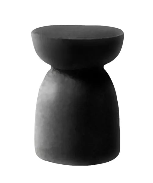 Capulet Pedestal Side Table Black | Fleck White | Stone