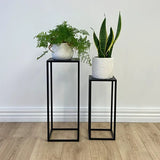 Metal Plinth Set Of 2 | Black