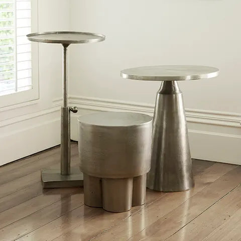 French Country Drum Side Table