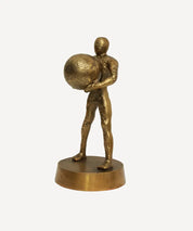 French Country Man & Sphere Decorative Sculpture