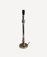 French Country Antique Lamp with Shade  - Silver/Black
