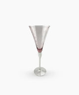 French Country Floral Etched Wine Glass | Tall Pink
