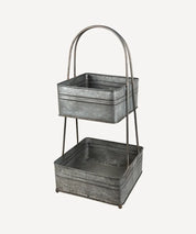 French Country Square Metal Basket | 2 Tier