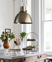 French Country Industrial Pendant | Pewter
