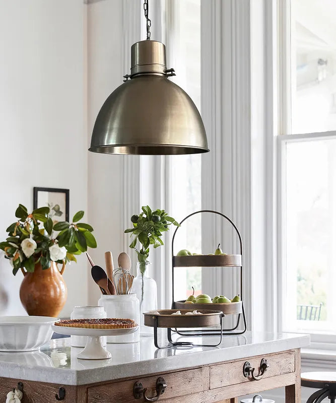 French Country Industrial Pendant | Pewter