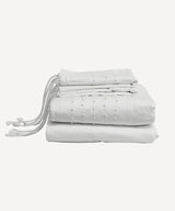 French Country Flat Sheet Embelli Dots | King White
