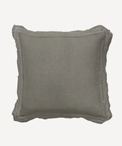 French Country Emilie Linen Euro Pillow Cover | Fog