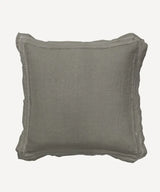 French Country Emilie Linen Euro Pillow Cover | Fog