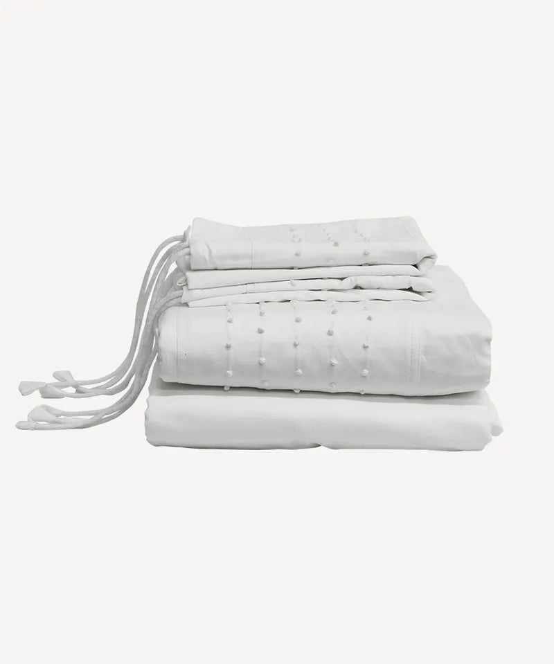 French Country Queen Fitted Sheet | White Queen