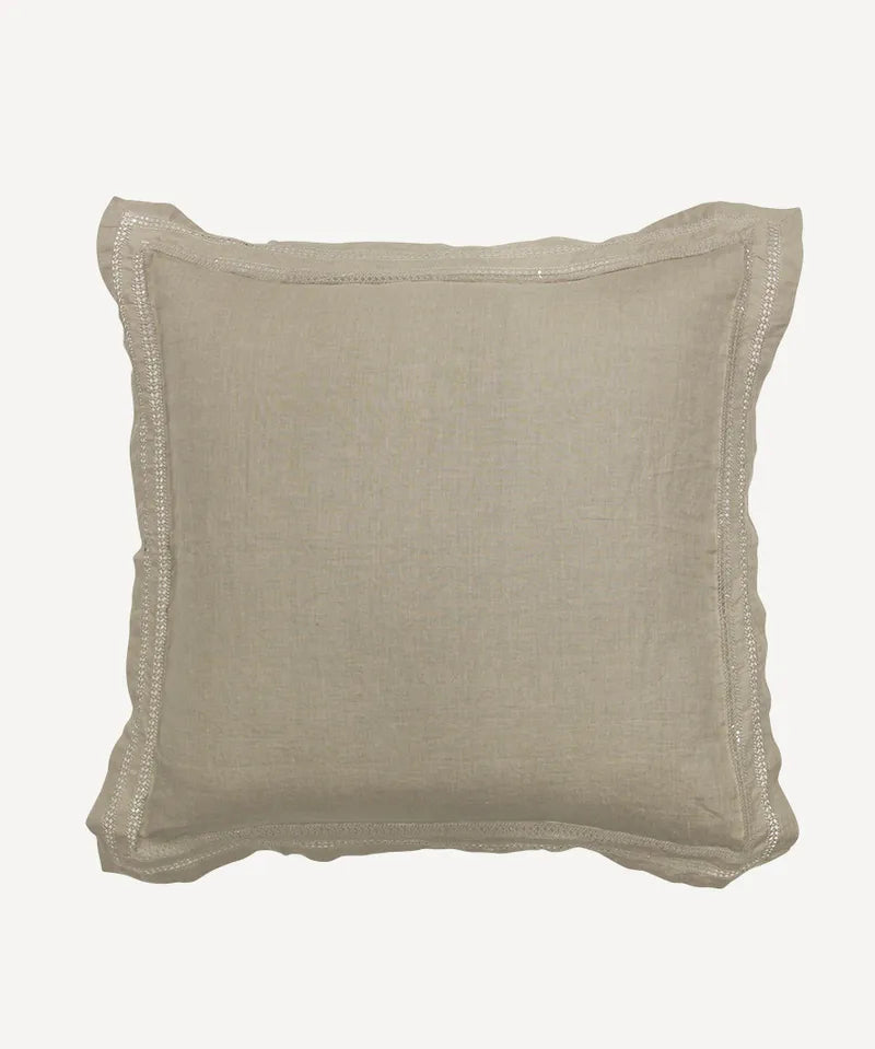 French Country Emilie Euro Linen Pillow Case Set Of 2 | Sand