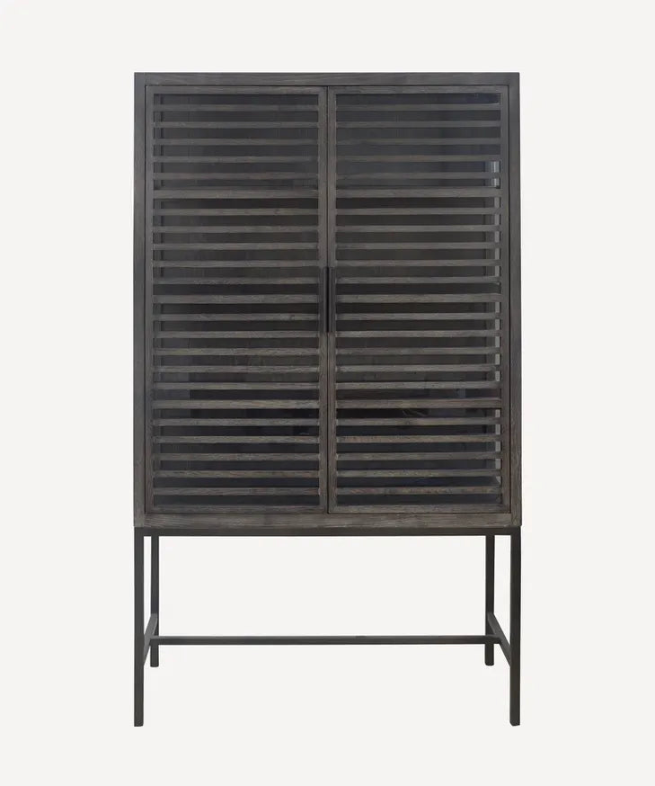 French Country Slatted Display Cabinet