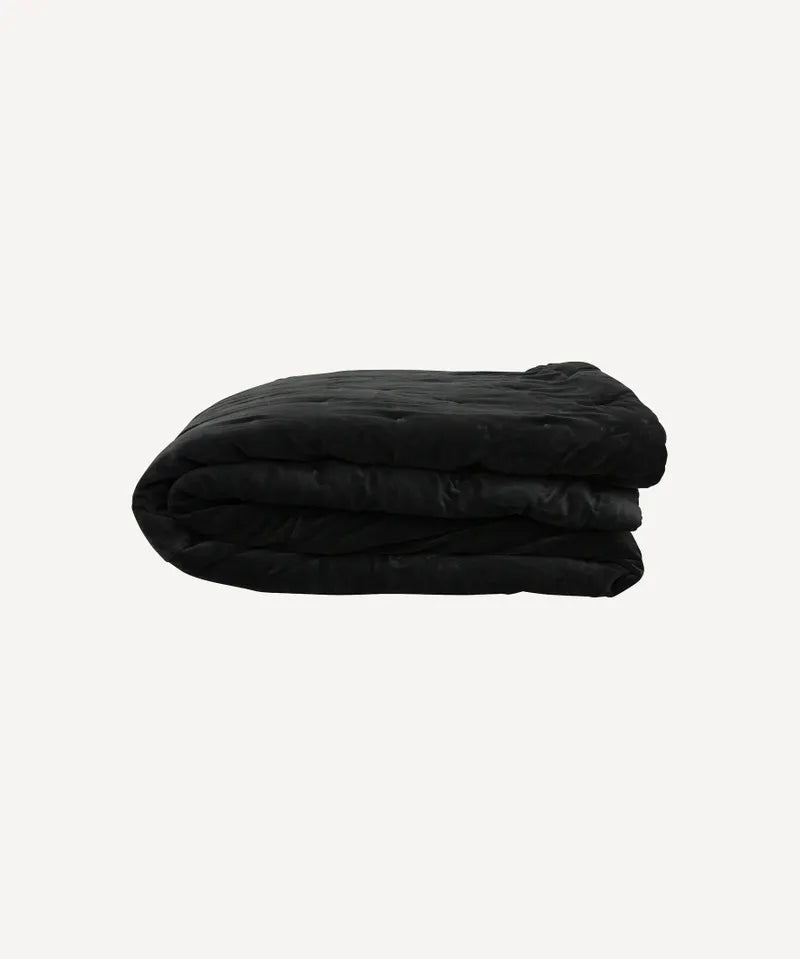 French Country Coal Velvet Bedspread | Queen