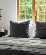 French Country Coal Velvet Euro Pillow Cover | 2PC