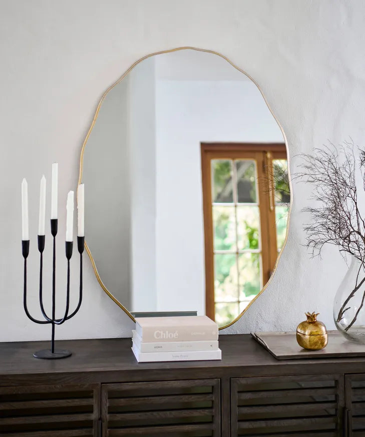 French Country Wave Oval Mirror | Large