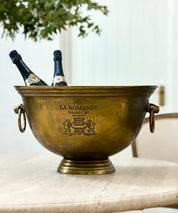 French Country Romanee Wine Bucket | Large Antique Gold