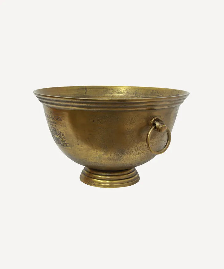 French Country Romanee Wine Bucket | Large Antique Gold