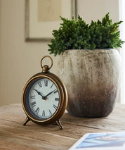 French Country Desk Clock | Antique Gold