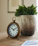 French Country Desk Clock | Antique Gold