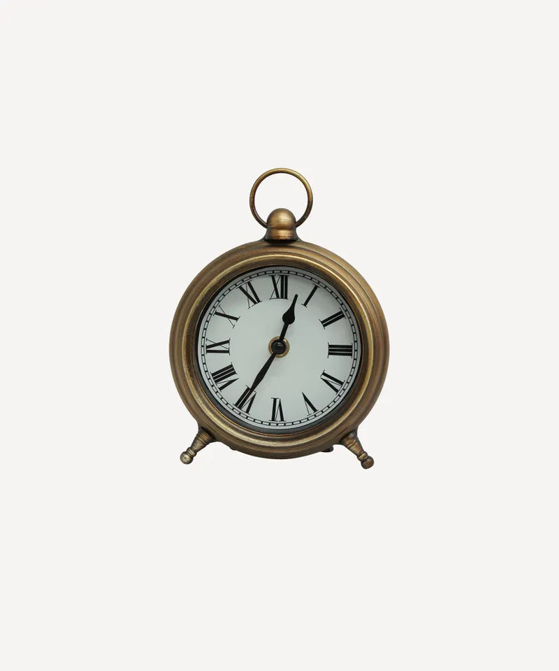 French Country Desk Clock | Antique Gold
