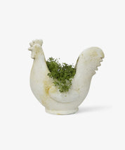 French Country Chook Flower Pot | Cream