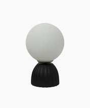 French Country Ribbed Orb Lamp | Black