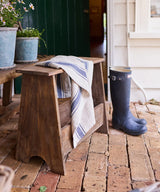 French Country Rustic Magazine Holder Stool |  Brown
