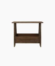 French Country Rustic Magazine Holder Stool |  Brown