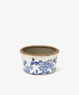 French Country Blue Floral Wide Pot | Large