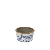 French Country Blue Floral Wide Pot | Small