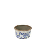 French Country Blue Floral Wide Pot | Small