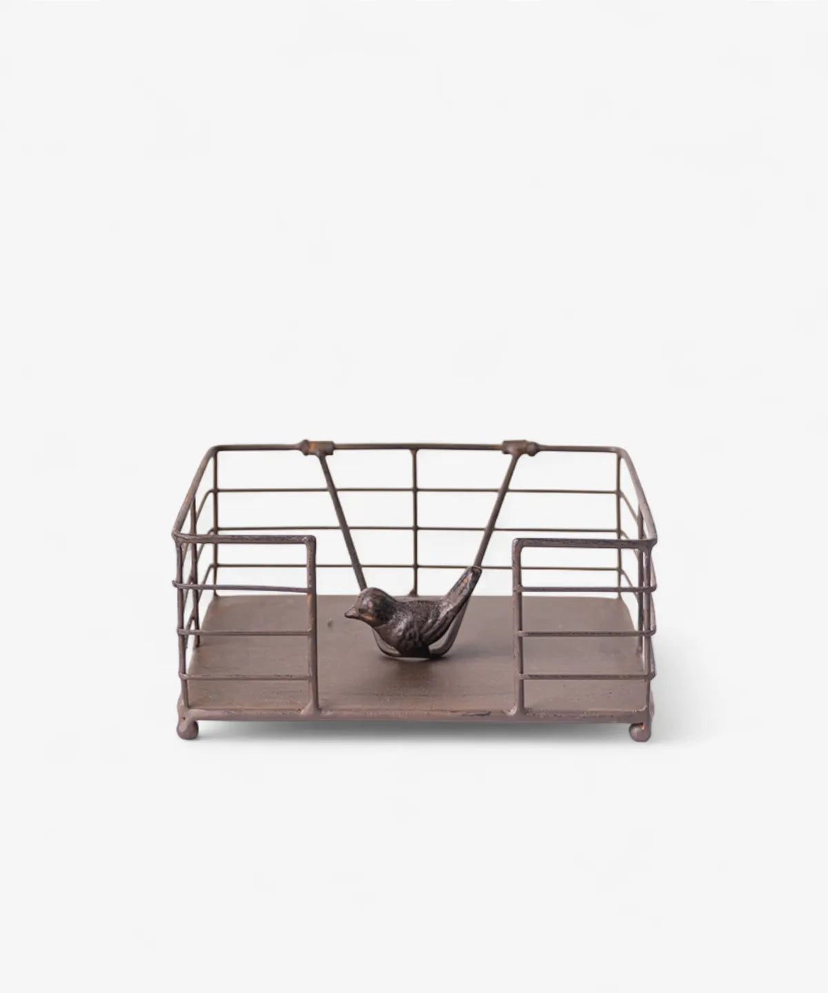 French Country Bird Napkin Holder |  Rust