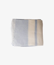 French Country Stripe Linen Tablecloth | Pale Blue Large