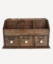 French Country Stationery Desk Organiser | Mango Wood