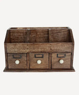 French Country Stationery Desk Organiser | Mango Wood