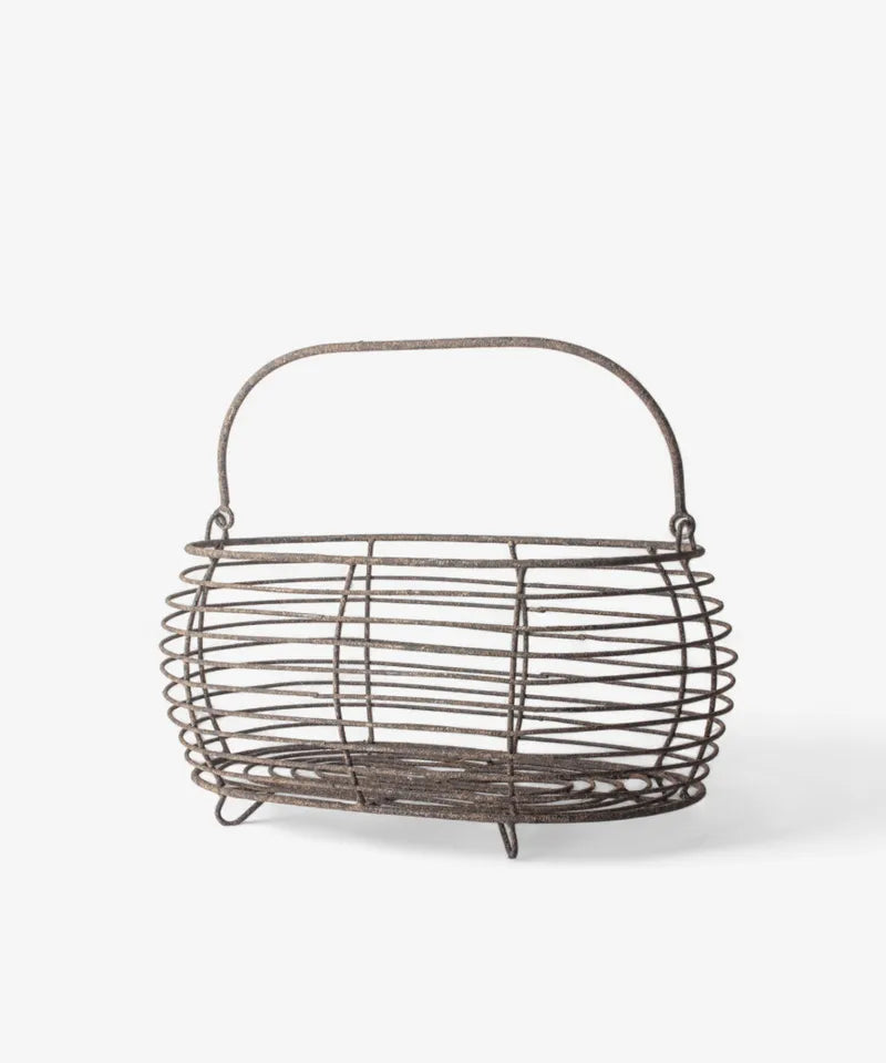 French Country Wire Oval Egg Basket | Metal
