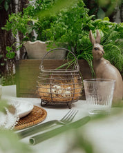 French Country Wire Round Egg Basket |  Metal