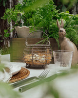 French Country Wire Round Egg Basket |  Metal