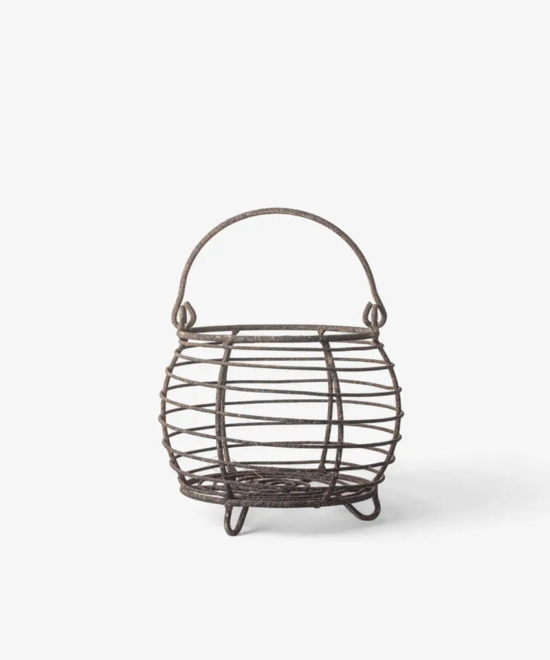French Country Wire Round Egg Basket |  Metal
